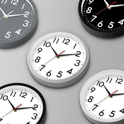 Wall Clock Black Battery Operated 10 Inch Simpel Silent Non Ticking Analog Decorative for Kitchen Bathroom Bedroom Office Living Room School Classroom(Black)