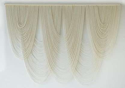 Macrame Wall Hanging Large Macrame Wall Decor Yarn Art 57" W x 41" L For Headboard Bedroom Living Room Craftsmanship Fiber Home Art