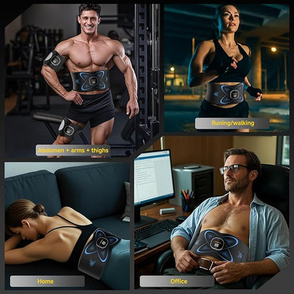 Ab Stimulator Muscle Toner, Abs Stimulator Abdominal Massage Belt with Heat for Belly Fat Burning & Cellulite Melting & Stomach Smooth Firming, Lower Back Massager for Women Men Pain Relief Gifts