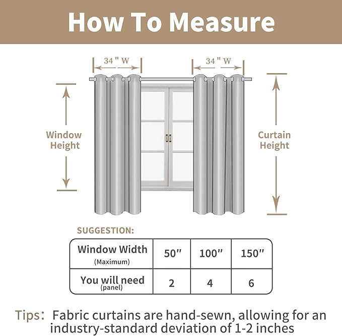 LAMIT Brown Sheer Linen Curtains 48 inches Length 2 Panels, Short Light Filtering Linen Textured Curtains for Kitchen/Window/Cafe/Loft Room, 34 x 48 Inch