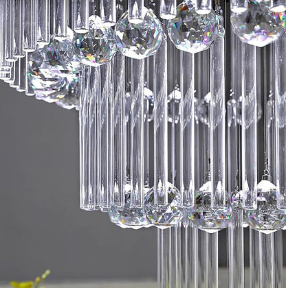 Flashing God 40''X120 High Ceiling Chandelier Crystal Raindrop Gold Chandeliers Staircase Large Chandelier Villa Entrance Foyer Pendant Light Foyer High Ceiling Light 15 GU10 Bulb Dimming