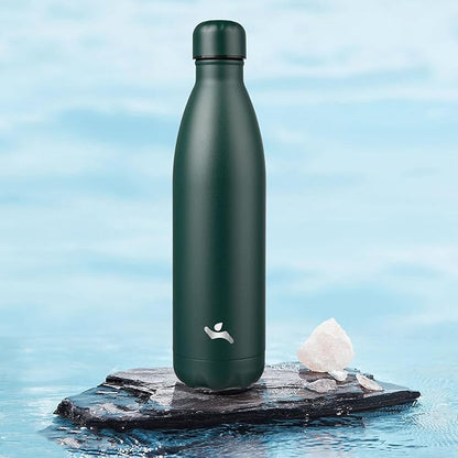 Insulated Water Bottles,25 oz Double Wall Stainless Steel Vacumm Metal Flask for Sports Travel,Army Green