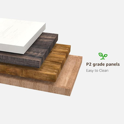 OKD 48" Modern Farmhouse Coffee Table, Wooden Living Room Table with Hidden Storage Drawer, Rustic Rectangular Center Tables with Wood Thick Design for Living Room, Office, Antique White