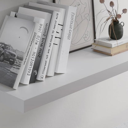 Floating Shelf, Set of 2 Wall Shelf, 36 in W x 12.75 in D x 2 in H Wooden Floating Wall Shelf with Invisible Brackets for Living Room/Bedroom/Bathroom/Kitchen Storage and Decor, White
