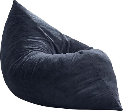 Hobestluk 3 in 1 Bean Bag Chair Giant Bean Bag Chairs for Adults with Plush Faux Fur Cover Convertible Bean Bag Floor Cushion with Machine Washable Cover for Living Room (Plush Dark Grey)