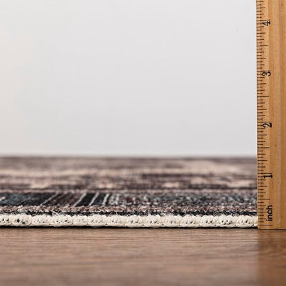 Keen Home Design 2x12 Rug - Machine Washable Runner Rug with Non-Slip Backing, Ideal for Hallway, Entryway, Kitchen, Laundry Room - Vintage, Easy Clean, Durable, Low Pile - (2'6" x 12')