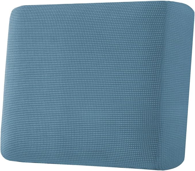 H.VERSAILTEX Super Stretch Individual Seat Cushion Covers Sofa Covers Couch Cushion Covers Slipcover Sets Thick Jacquard Textured Twill Fabric (1 Piece Chair Cushion Cover, Dusty Blue)
