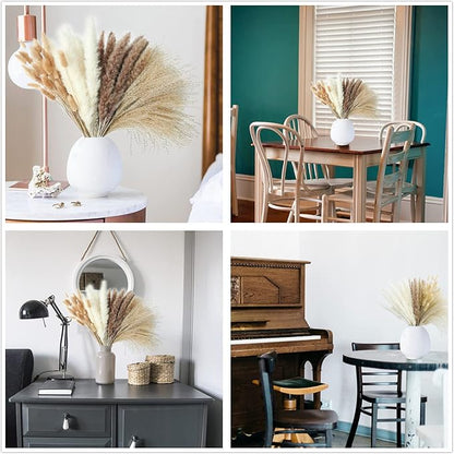 220PCS Dried Flower Bouquet – Pampas Grass, Floral Decor for Home, Wedding, and Boho Style | Perfect for Vases, Fall, Spring, Summer, and Winter Arrangements