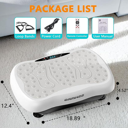 Vibration Plate Exercise Machine, Vibrating Equipment for Weight Loss and Lymphatic Drainage Massager, 3D Waver Exerciser for Fitness, Full Body Workout Shake Board with 120 speeds