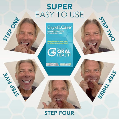 CrystLCare Tooth Sensitivity Treatment for Rapid and Long Lasting Relief for Adults & Kids – Sensitive Teeth Dental Strips for Hydroxyapatite Enamel Remineralization & Tooth Enamel Repair (14 Count)