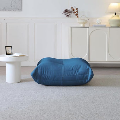 Luxury Ottomans, Modern Square Foot Rest for Sofa Couch Chair, Lazy Floor Seating, Fireside Bean Bag Chair, Tatami Sofa Lounger for Living Room, Bedroom, Office, Black