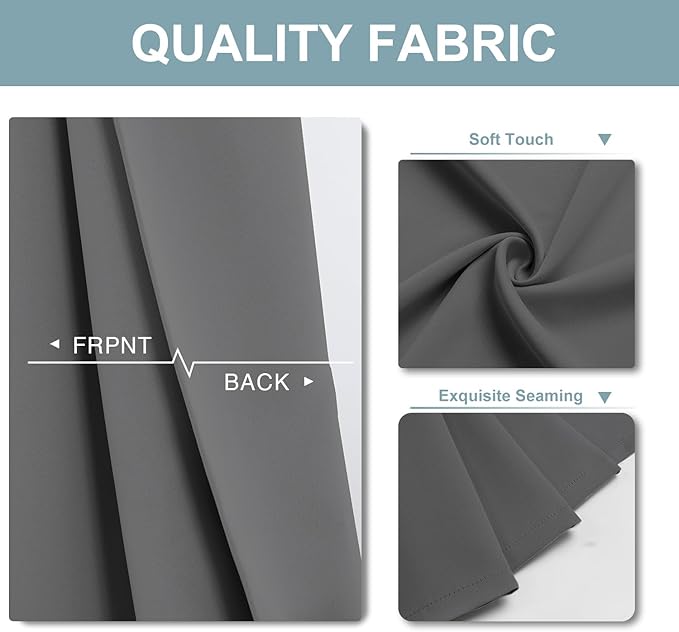 ChrisDowa Small Window Curtains 40 inches Long for Bedroom - Grommet Short Thermal Insulated Room Darkening Curtains for Kitchen (2 Panels, Grey, 29 x 40 Inch)
