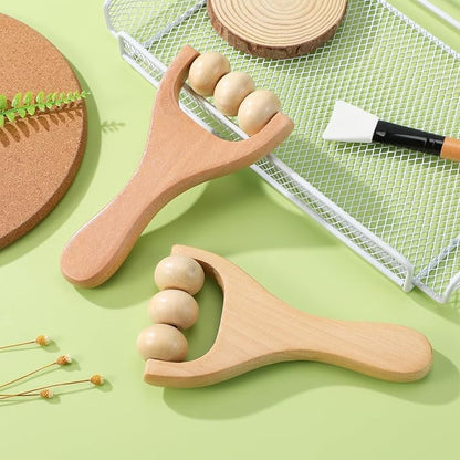 Ciieeo 2Pcs Wooden Massage Roller - Compact Handheld Tool for Foot Shoulder Neck and Waist Relaxation - Improve Sleep Quality