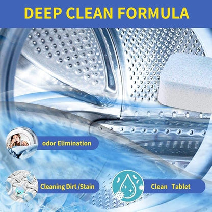 NATRUTH Washing Machine Cleaner Descaler 30 Pack Deep Cleaning Washer Cleaner Tablets For HE Front Loader & Top Load Washer