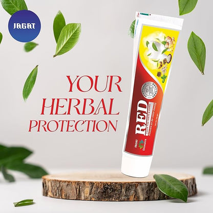 Jagat Devsutra Ayurvedic Herbal Red Toothpaste for Teeth Whitening & Cold Breath - 100% Natural Formula, No Fluoride & Artificial Colours - Pack of 2 (4.4 OZ Tubes) Try Once