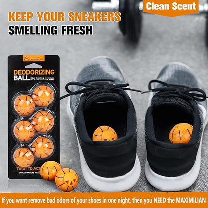 MAXIMILIAN Professional Shoe Deodorizer Balls | Shoe Fresheners Balls | Foot Odor Eliminator | Odor-Fighting Freshener for Neutralizing Odor and Refreshing Sneaker, Wardrobe, Bags