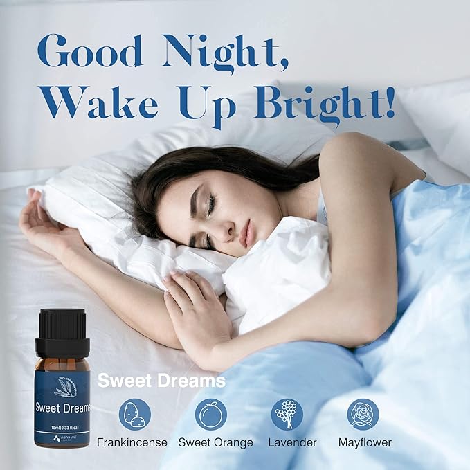 ASAKUKI Essential Oil Blends, Essential Oils for Diffusers for Home, Well-Being Kit- Calm Mind, Sweet Dreams, Happy, Relax, Air Freshening, Immunity for Aromatherapy, Humidifiers, Massage, 6x10ml
