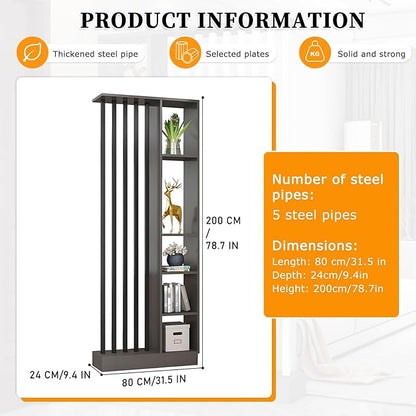 Wall Room Divider,Freestanding Room Divider with Shelves,Wood Room Divider Screen with Storage Cabinet, Wall Divider for Room Separation, for Home Office Decorative B 31.4×9.4×78.7in
