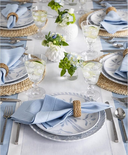 Solino Home Linen White Table Runner 156 Inches Long - 100% Pure Linen Extra Long Table Runner 14 x 156 Inch for Fall, Autumn, Halloween, Thanksgiving - Classic Hemstitch