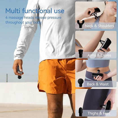 KingPavonini Mini Massage Gun with All-in-One Storage Case, FSA HSA Eligible, Pocket-Sized Small Massage Gun Deep Tissue, 0.5 lbs Portable Percussion Massager for Travel, Gym, Gift for Women Men