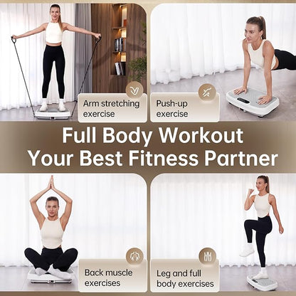 YAMO Vibration Plate Exercise Machine, Vibrating Plate for Lymphatic Drainage & Weight Loss, 350lbs Capacity Whole Body Shaking Workout Fitness Platform