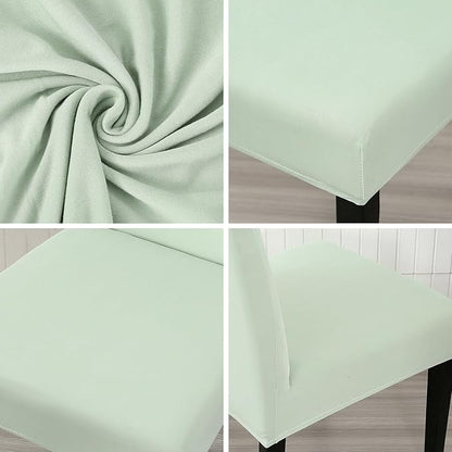 JQinHome Smoke Green Chair Covers for Dining Room Set of 6, High Stretch Removable Washable Parsons Chair Slipcover for Home Party Hotel Wedding Ceremony (6PCS,Smoke Green)