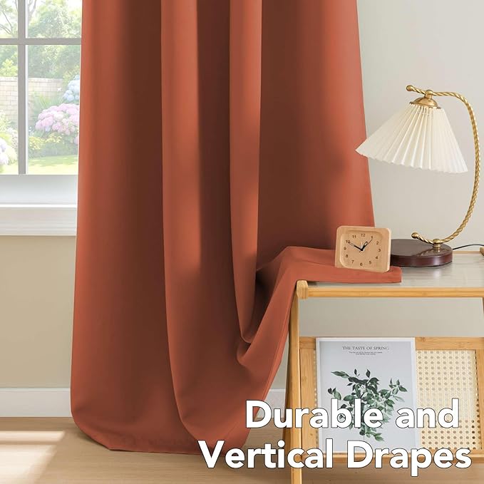 H.VERSAILTEX Thermal Insulated Blackout Shades Formaldehyde-Free Kids Room Curtains,Grommet Top,52 by 63 - Inch - Orange - Set of 2 Panels