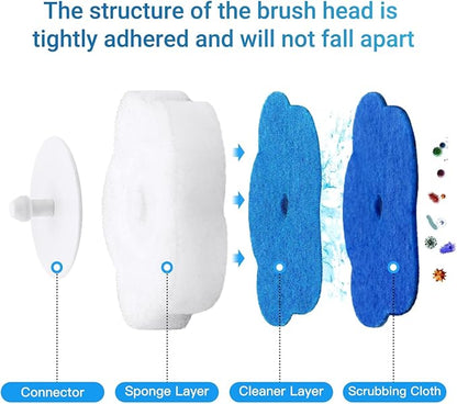 Disposable Toilet Brush Holder Set Toilet Wand (Pack of 2) Toilet Cleaner Scrubber with 24 Refills