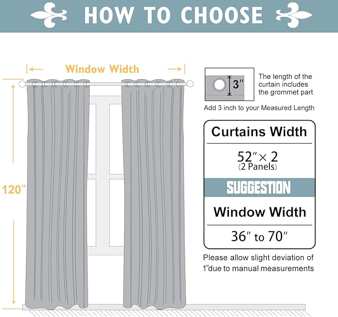 ChrisDowa Blackout Curtains 120 Inches Long 2 Panels Set for Living Room, Grommet Thermal Insulated Room Darkening Curtains for Bedroom (Royal Purple, 52 x 120 Inch)