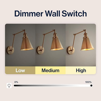 JONATHAN Y JYL7461A Rover 7" Farmhouse Industrial Adjustable Arm Metal LED Wall Sconce Rustic Bohemian 2700K LED 4W Bulb for Entryway Lobby Kitchen Bathroom Bedroom Living Room Hallway, Brass Gold