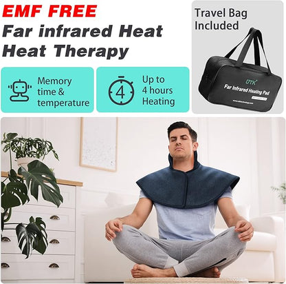 UTK Heating Pad for Neck and Shoulders,Natural Jade Tourmaline,Upgrade Size to Cover More Areas of Neck,Shoulder,Shoulder Blade and Back(23''x 24'')|Gift for Dad