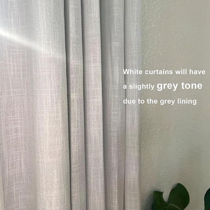 Vision Home White Pinch Pleated Full Blackout Curtains Thermal Insulated Window Curtains 120 inch for Living Room Bedroom Room Darkening Pinch Pleat Drapes with Hooks Back Tab 2 Panel 40" Wx120 L