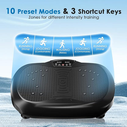 Vibration Plate Exercise Machine - Whole Body Workout Vibration Platform Lymphatic Drainage Machine for Weight Loss Home Fitness with Resistance Bands Remote