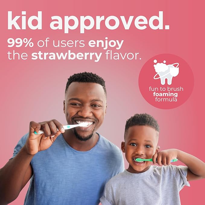 Wellnesse Kids Hydroxyapatite Toothpaste with Xylitol - Fluoride Free Toddler & Kid's Natural Toothpaste, Freshens Breath, Sensory-Friendly Oral Care, Vegan, Strawberry Flavor, 4 oz (Pack of 1)
