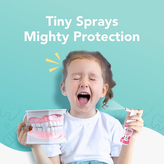 LAB52 Kids Oral Spray, Toddler Toothpaste Helper for Cavity Repair and Fresh Breath, Children Anticavity with Fluoride Free for Newborn to Preschoolers, Xylitol Grape Flavor