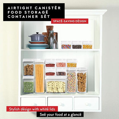 DWËLLZA KITCHEN Airtight Food Storage Containers with Lids – 6 Pieces All Same Size - Pantry Container for Spices, Candy, Nuts, Coffee and Tea, Clear Plastic BPA-Free, Keeps Food Fresh & Dry