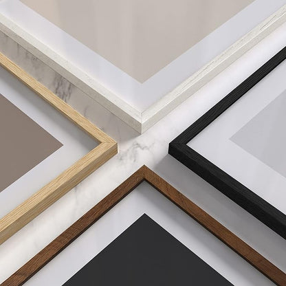 Haus and Hues 11x17 White Oak Wood Picture Frames Set of 15 - Premium Bulk Picture Frames 11x17 Bundle - Elegant Gallery Wall Frame Set for Posters, Art Display - Ideal for Wall Decor in Home & Office
