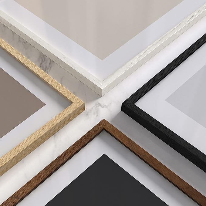 HAUS AND HUES 12x16in Beige Oak Wood 4-Piece Picture Frame Set, Natural Oak Wood Frames, Premium Wood Source, Rustic Modern Style, Set of 4 12x16 Frames