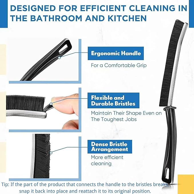 3Pcs Crevice Cleaning Brush Tool, Grout Brush Cleaning Supplies, Home Essentials, Bathroom Cleaning Brush Multifunctional Gap Scrub Hard Bristle Crevice Cleaning Brushes for Household Use