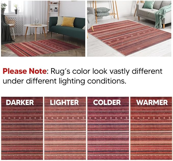 Keen Home Design 2x12 Rug - Machine Washable Runner with Non-Slip Backing, Ideal for Hallway, Entryway, Kitchen, Laundry Room - Vintage, Easy Clean, Durable, Low Pile Rug - (2'6" x 12')