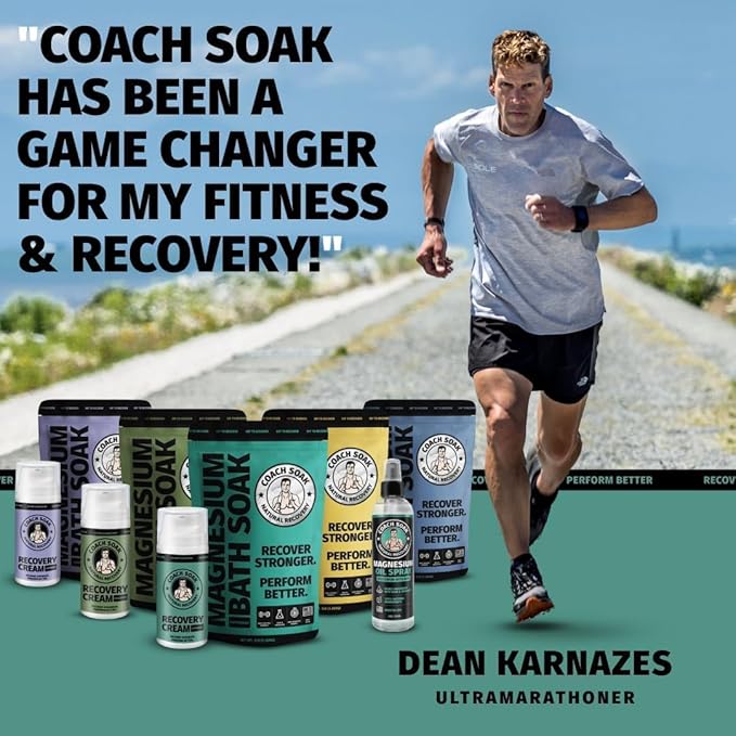 Coach Soak Recovery Bath Soak and Magnesium Lotion with MSM Lavender Bundle