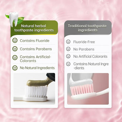 Original Herbal Toothpaste - Travel Size 0.88 oz, Pack of 4 - Fluoride-Free, Fresh Mint - Natural, Non GMO, Fluoride Free, Gluten Free,Oral Care, Freshens Breath