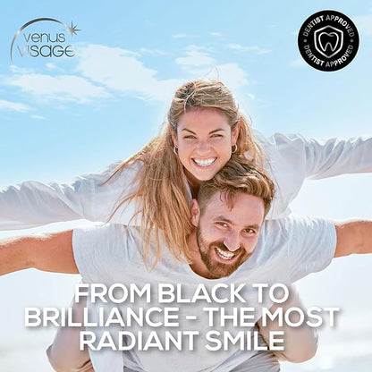 Venus Visage Activated Charcoal Toothpaste for Whitening, 3 Pack - Effective Teeth Whitening Toothpaste for Surface Stains - Peppermint Flavor (3.7 oz/105 g)