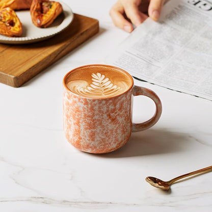 12 OZ Coffee Mugs Set of 6, Modern Coffee Mugs Set with handle for Tea/Latte/Cappuccino/Milk/Cocoa.