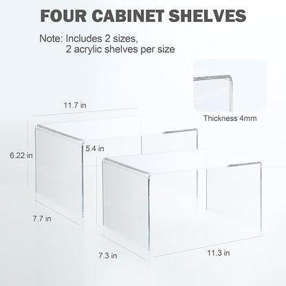 Acrylic Cabinet Organizer, Shelf Organizer, Set of 2 Spice Organization for Cabinet, Spice Rack, Stackable Kitchen Countertop Organizer | Cupboard, Pantry Shelves, and Storage Space Saver