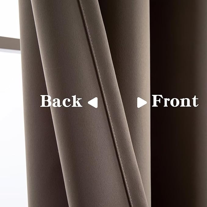 Blackout Curtains Custom Size for Bedroom 1 Panel, Thermal Insulated Blackout Curtains, Solid Grommet Privacy Room Darkening Drapes for Living Room Window (Customsize, Khaki)
