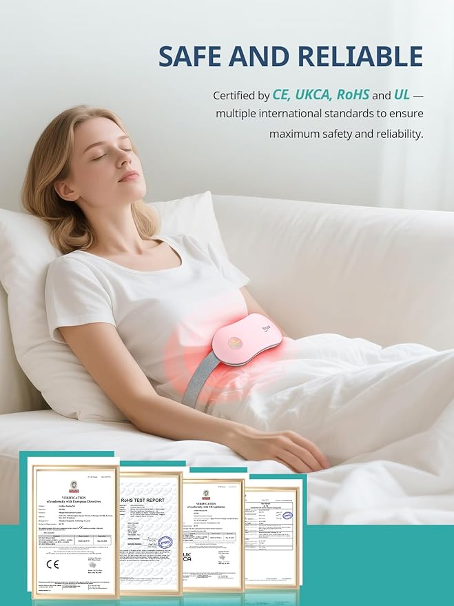 Slimpal Heating Pad for Period Cramps, Portable Cordless Electric Heating Pad for Menstrual Pain Relief Heat Belt, Rechargeable Wearable Heat Pad Gifts for Her Women Girl Wife Girlfriend, Purple