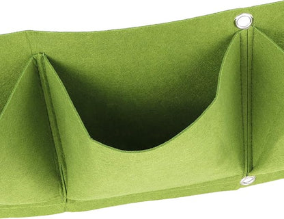 Atyhao Wall Plant Bag,4Pcs 4 Pocket Plant Grow Bag Wall Mounted Reusable Degradable Felt Garden Planter Herbs, Succulents Artificial Pl or Flowers. ()