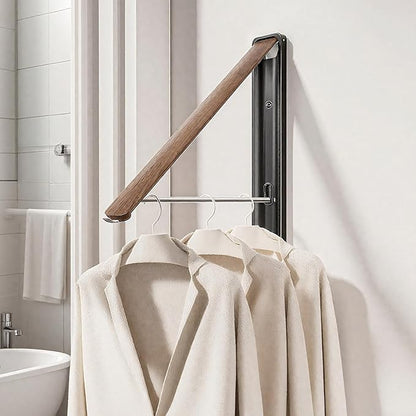 Wall Drying Rack Clothing - Retractable & Foldable Clothes Drying Rack Wall Mounted for Laundry Room Organization | Laundry Room Hanging Rack for Dorm, Closet, Balcony & Indoor/Outdoor Use