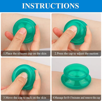 Silicone Cupping Therapy Sets, Cupping Kit for Massage Therapy,Anti Cellulite Cup, for Cellulite Reduction Joint Pain Muscle Pain